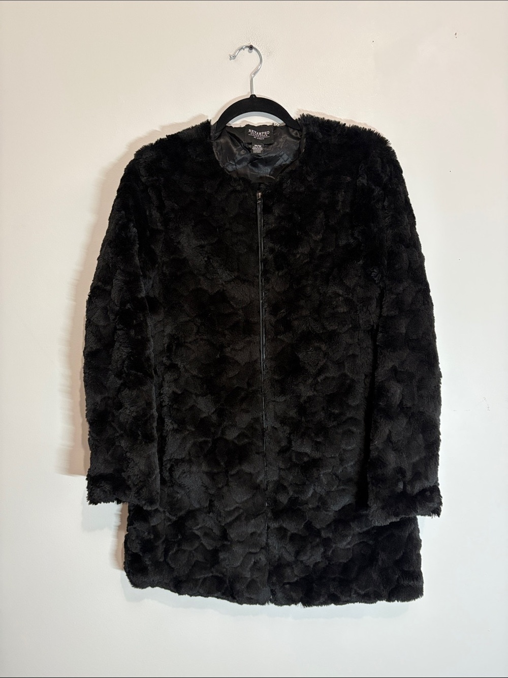 Revamped Outwear by sirens Black Faux Fur Coat size M - Picture 2 of 5